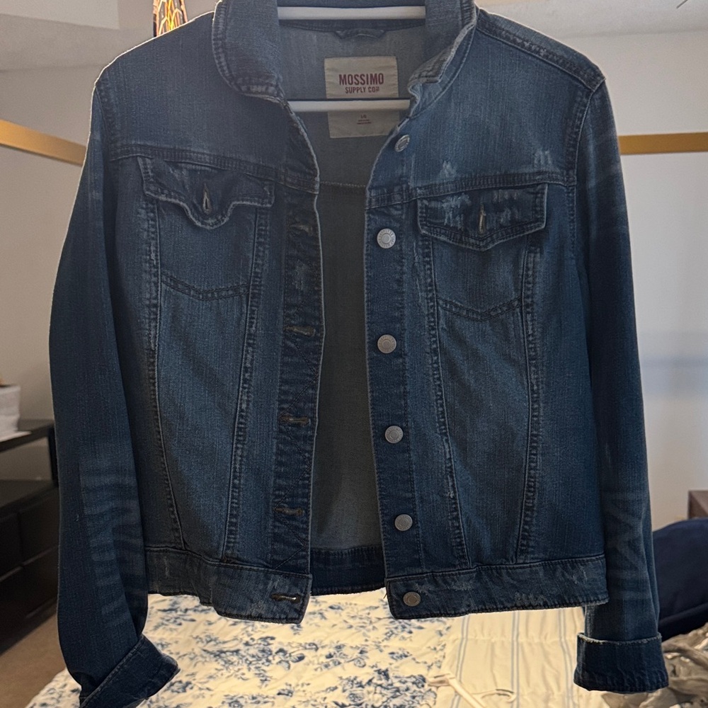 Mossimo Supply Co. denim jacket with red logo